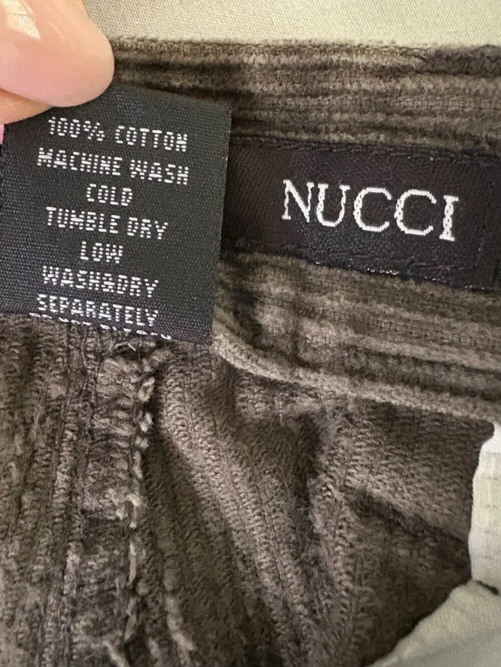 Claudio Nucci Vintage Brown Corduroy Wide Leg Pleated Pants 38x30 Old Money 80s